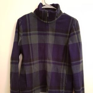 Uniqlo plaid fleece zip-up jacket